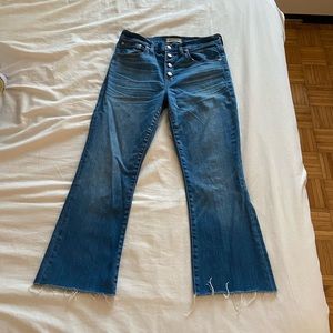 Madewell cropped kick flare jeans